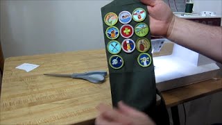 Sewing on Boy Scout Merit Badges [upl. by Ines]