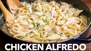 Chicken Fettuccine Alfredo Recipe  Easy Dinner [upl. by Cly]