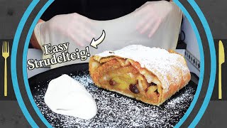 einfaches APFELSTRUDEL Rezept Apfelstrudel selber machen [upl. by Inasah]