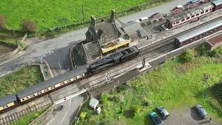 Churnet Valley Railway at Cheddleton Station A steam train arrives and departs [upl. by Ynamrej]