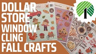 Dollar Tree Crafts made with Fall Window Clings  NEW for 2023 [upl. by Anawad453]