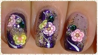 Cute Fimo Nail Art Design Easy and Fast [upl. by Lear]