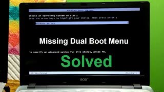 How to Fix Missing Dual Boot menu Windows 1087 [upl. by Chastity]