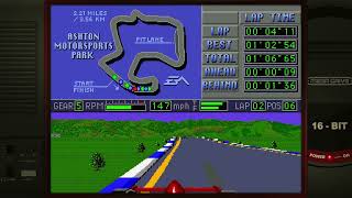 Mario Andretti Racing Single RaceIndy CarAshton Sega Mega Drive Genesis Emulated [upl. by Guimond270]