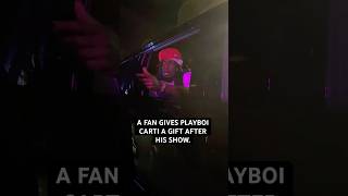 A fan gives Playboi Carti a gift after his show at ComplexCon playboicarti iammusic rap viral [upl. by Miche]