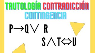 ✅CLASIFICAR en Tautología Contradicción o Contingencia ✅ [upl. by Acceb]