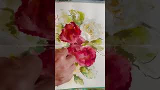 Notes form the garden in my sketchbook roses sketchbook floralart roses paintingflowers art [upl. by Auqenat131]