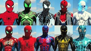 All Suits in SpiderMan PS4 [upl. by Ekoorb89]