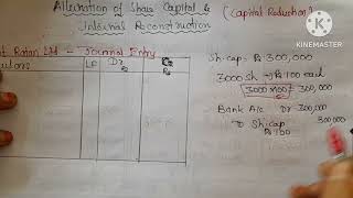 alteration of shares capital ill1internal Reconstructioncapital journal entryHealthy education [upl. by Bocock]