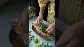 Thai Style Steamed Fish Recipe food shortvideo [upl. by Nnairek]