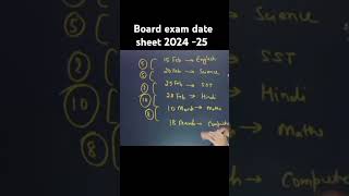 CBSE board exam date sheet 2024 25  exams boardexam [upl. by Riatsala]