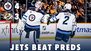 CONNOR HELLEBUYCK Jets Beat Predators 43 Game Recap  Highlights [upl. by Trudi]