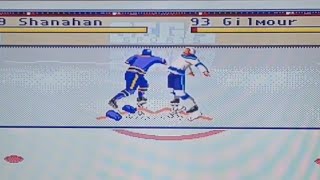 NHL AllStar Hockey 95 FIGHTS  Sega Genesis [upl. by Aura]