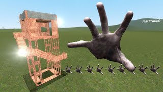 Scary Hands Vs Towers In Garrys Mod [upl. by Muirhead]