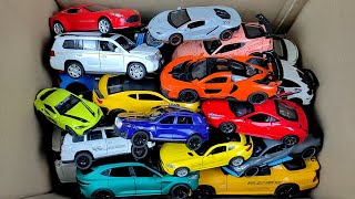 BOX FULL OF Model Cars Honda Civic Bugatti Divo McLaren 650s Audi Rs7 Ford Raptor Ferrari sf90 [upl. by Eulau377]