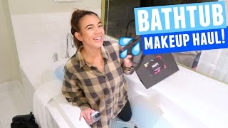 HUGE BATHTUB MAKEUP HAUL [upl. by Hcone]