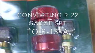 Vacuuming AC System with converted r22 to r134A Gauge set [upl. by Dahaf]