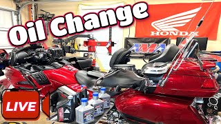 Honda Goldwing Episode 2 LIVE Oil Change quotContinuationquot [upl. by Brandi]