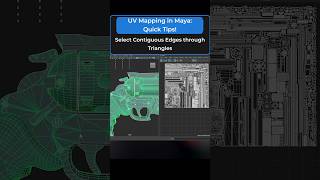 Maya UV Mapping Tip Select Edge Loops Through Triangles 3dmodeling autodeskmaya gamedev [upl. by Weinstock]