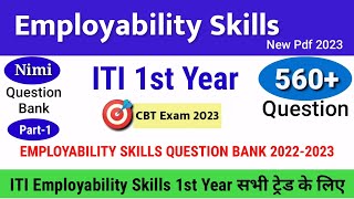 EMPLOYABILITY SKILLS QUESTION BANK 20222023  Employability Skills ITI 1st Year  All Trade P1 [upl. by Assilac382]