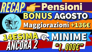 📌 RECAP 👉 Arretrati Quattordicesima Pagamenti Maxi Agosto Bonus Rimborsi Date Ufficiali Minime [upl. by Rider579]