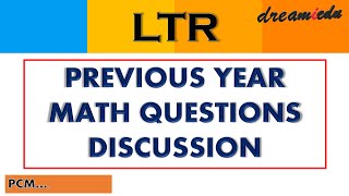 LTRPREVIOUS YEAR MATH Q DISCUSSION SSB PCM by dreamiedu [upl. by Amik]