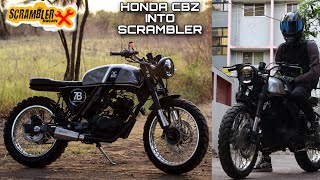 Hero Honda CBZ Modified Into A Scrambler  Full Modification [upl. by Haodnanehs664]