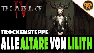 Diablo 4 Guide  Lilith Altar  Alle Lilith Altäre Fundorte  Trockensteppe [upl. by Wilbur]