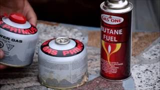 Refilling a camping gas canister with butaneDIY Save money [upl. by Odrareve]