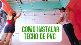 COMO INSTALAR techo de PVC Paso a paso  cielorraso PVC [upl. by Perlie]