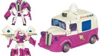 SKIDS and MUDFLAP Ice Cream Truck Stop Motion Transformers ROTF shorts [upl. by Efi]