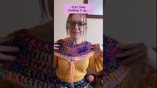 Using my handspun yarn crochet handspunyarn crochetfashion crochetsweater [upl. by Erik]