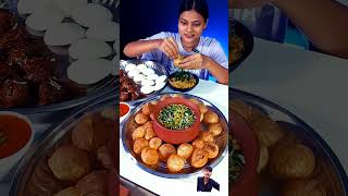 Spicy Matka Golgappa Challenge  Manchurian  Indian Street Food Mukbangshorts foodchallenge [upl. by Aneehsit156]