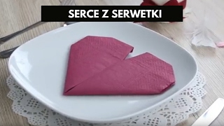 Jak złożyć serwetkę w serduszko Origami  Dekoracje zrób to sam diy tutorial [upl. by Kenison901]