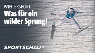 Skispringen in Willingen Zajcs Sprung lässt Atem stocken  Sportschau [upl. by Kcirdla]