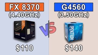 G4560 35GHz vs FX 8370 OC 44GHz  Comparison [upl. by Ewold]