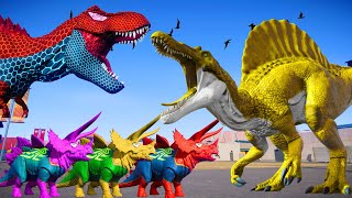 🔴DINOSAUR Tyranno saurus CRETACEOUS King Death Cartoon Animation SPINOSAURUS SCORPIOS amp JW Alive [upl. by Wesla691]