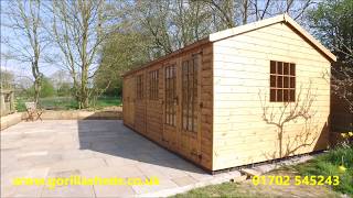 20 x 10 apex bespoke gym shed in two sections [upl. by Valonia]