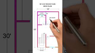 Building an 18x30 HOUSE PLAN for 2BHK [upl. by Idnahr]