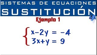 Sistemas de ecuaciones lineales 2x2  Método de Sustitución  Ejemplo 1 [upl. by Neibaf]