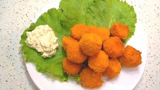 Сырные шарики в кляре с белым соусом  Cheese balls in batter with white sauce [upl. by Ateloiv464]