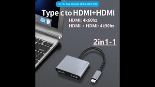 Kết nối pc laptop type c ra 2 màn hình độc lập cổng HDMI [upl. by Mayce]