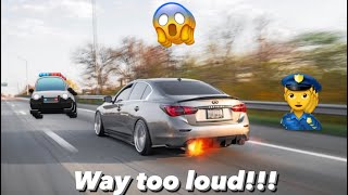 Q50 gets test pipes amp muffler delete 37 [upl. by Ahsenav445]