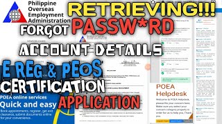 HOW TO RETRIEVE FORGOT EMAIL amp EREG NO  PEOS AND E REG ONLINE SERVICES APPLICATION CERTIFICATION [upl. by Finah]