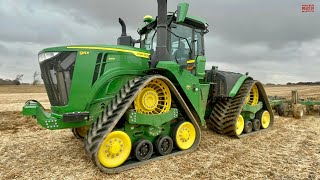 Big JOHN DEERE Tractors Working on Fall Tillage [upl. by Retsof]