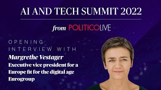 Opening interview with Margrethe Vestager  POLITICO AI amp Tech Summit [upl. by Norine]