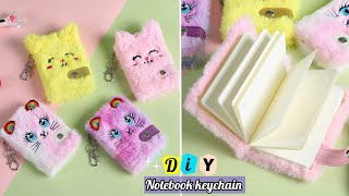 Cute cartoon notebook keychain  How to make cute notebook keychain at home [upl. by Yevette728]