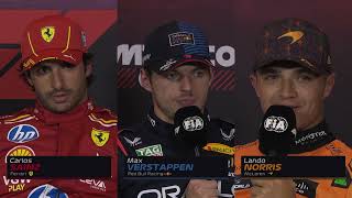 Carlos Sainz Max Verstappen Lando Norris PostQualifying Press Conference  F1 2024 Mexico GP [upl. by Uticas616]