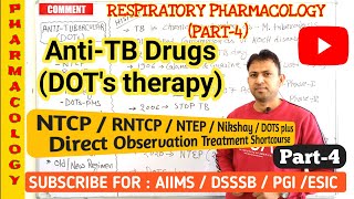 Respiratory pharmacology part4  Antitubercular drugs pharmacology  DOTs therapy for tuberculosis [upl. by Mallorie]