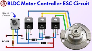 Simple BLDC motor controller circuit Using irfz44n mosfet [upl. by Junieta639]